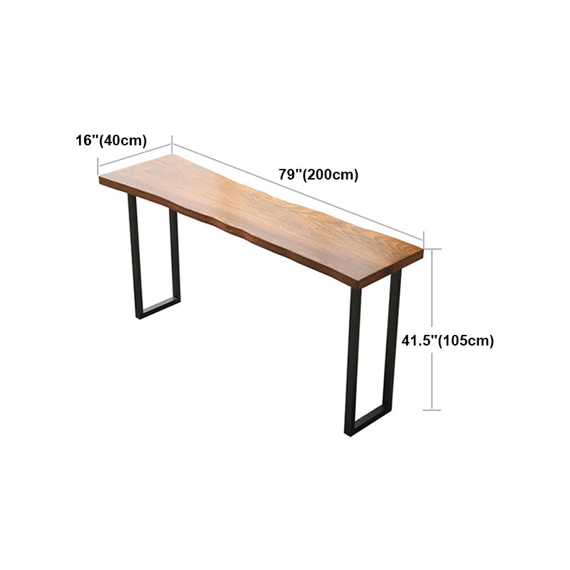 Industrial Bar Dining Table Solid Wood Bar Dining Table with Sled Base Clearhalo 'Bar Furniture' 'Bar Tables' 'bar_tables' 'furn' 'furn_bar_tables' 'Furniture' 'furniture_bar_tables' 'Kitchen & Dining Furniture' 4888287