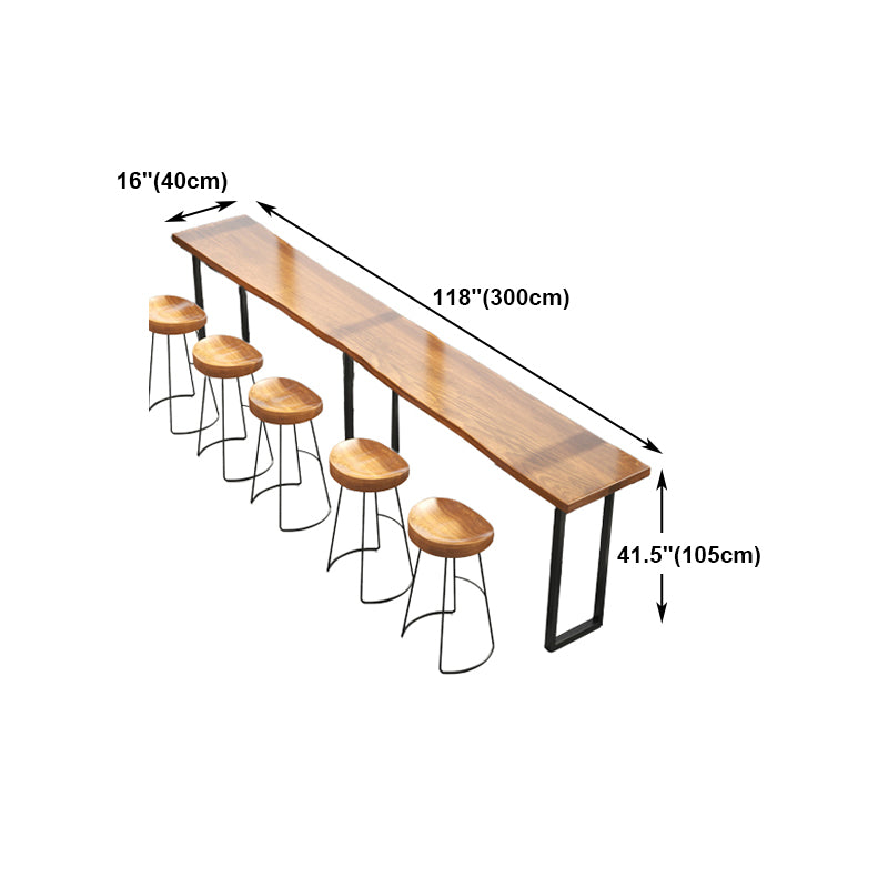 Industrial Bar Dining Table Solid Wood Bar Dining Table with Sled Base Clearhalo 'Bar Furniture' 'Bar Tables' 'bar_tables' 'furn' 'furn_bar_tables' 'Furniture' 'furniture_bar_tables' 'Kitchen & Dining Furniture' 4888291
