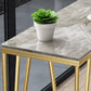 Glam Iron Bar Dining Table with Stone Top Indoor Bistro Table Fixed Table Clearhalo 'Bar Furniture' 'Bar Tables' 'bar_tables' 'furn' 'furn_bar_tables' 'Furniture' 'furniture_bar_tables' 'Kitchen & Dining Furniture' 4888299