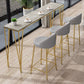 Glam Iron Bar Dining Table with Stone Top Indoor Bistro Table Fixed Table Clearhalo 'Bar Furniture' 'Bar Tables' 'bar_tables' 'furn' 'furn_bar_tables' 'Furniture' 'furniture_bar_tables' 'Kitchen & Dining Furniture' 4888302