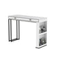 Glam Iron Bar Dining Table Faux Marble Top Indoor Bistro Table with 2-Drawer White Without Chairs Clearhalo 'Bar Furniture' 'Bar Tables' 'bar_tables' 'furn' 'furn_bar_tables' 'Furniture' 'furniture_bar_tables' 'Kitchen & Dining Furniture' 4888310