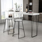 Industrial White Wood Bar Dining Table Stone Top Rectangle Indoor Bistro Table with Shelf 70.9"L x 15.7"W x 41.3"H White-Black Without Chairs Clearhalo 'Bar Furniture' 'Bar Tables' 'bar_tables' 'furn' 'furn_bar_tables' 'Furniture' 'furniture_bar_tables' 'Kitchen & Dining Furniture' 4888330