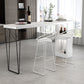 Industrial White Wood Bar Dining Table Stone Top Rectangle Indoor Bistro Table with Shelf 63"L x 15.7"W x 41.3"H White-Black Without Chairs Clearhalo 'Bar Furniture' 'Bar Tables' 'bar_tables' 'furn' 'furn_bar_tables' 'Furniture' 'furniture_bar_tables' 'Kitchen & Dining Furniture' 4888331