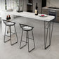 Industrial White Wood Bar Dining Table Stone Top Rectangle Indoor Bistro Table with Shelf Clearhalo 'Bar Furniture' 'Bar Tables' 'bar_tables' 'furn' 'furn_bar_tables' 'Furniture' 'furniture_bar_tables' 'Kitchen & Dining Furniture' 4888337