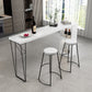 Industrial White Wood Bar Dining Table Stone Top Rectangle Indoor Bistro Table with Shelf Clearhalo 'Bar Furniture' 'Bar Tables' 'bar_tables' 'furn' 'furn_bar_tables' 'Furniture' 'furniture_bar_tables' 'Kitchen & Dining Furniture' 4888338