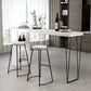 Industrial White Wood Bar Dining Table Stone Top Rectangle Indoor Bistro Table with Shelf Clearhalo 'Bar Furniture' 'Bar Tables' 'bar_tables' 'furn' 'furn_bar_tables' 'Furniture' 'furniture_bar_tables' 'Kitchen & Dining Furniture' 4888339