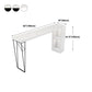 Industrial White Wood Bar Dining Table Stone Top Rectangle Indoor Bistro Table with Shelf Clearhalo 'Bar Furniture' 'Bar Tables' 'bar_tables' 'furn' 'furn_bar_tables' 'Furniture' 'furniture_bar_tables' 'Kitchen & Dining Furniture' 4888343