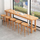 Modern Beige Wood Bar Dining Table Rectangle Indoor Bistro Table with Footrest 78.7"L x 17.7"W x 41.3"H Without Chairs Clearhalo 'Bar Furniture' 'Bar Tables' 'bar_tables' 'furn' 'furn_bar_tables' 'Furniture' 'furniture_bar_tables' 'Kitchen & Dining Furniture' 4888347