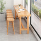 Modern Beige Wood Bar Dining Table Rectangle Indoor Bistro Table with Footrest 86.6"L x 17.7"W x 41.3"H Without Chairs Clearhalo 'Bar Furniture' 'Bar Tables' 'bar_tables' 'furn' 'furn_bar_tables' 'Furniture' 'furniture_bar_tables' 'Kitchen & Dining Furniture' 4888348