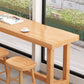 Modern Beige Wood Bar Dining Table Rectangle Indoor Bistro Table with Footrest Clearhalo 'Bar Furniture' 'Bar Tables' 'bar_tables' 'furn' 'furn_bar_tables' 'Furniture' 'furniture_bar_tables' 'Kitchen & Dining Furniture' 4888351