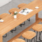 Modern Beige Wood Bar Dining Table Rectangle Indoor Bistro Table with Footrest Clearhalo 'Bar Furniture' 'Bar Tables' 'bar_tables' 'furn' 'furn_bar_tables' 'Furniture' 'furniture_bar_tables' 'Kitchen & Dining Furniture' 4888352