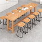 Modern Beige Wood Bar Dining Table Rectangle Indoor Bistro Table with Footrest Clearhalo 'Bar Furniture' 'Bar Tables' 'bar_tables' 'furn' 'furn_bar_tables' 'Furniture' 'furniture_bar_tables' 'Kitchen & Dining Furniture' 4888354