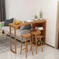 Modern Wood Bar Dining Table Rectangle Indoor Bistro Table with Shelf 55.1"L x 17.7"W x 41.3"H Walnut Without Chairs Clearhalo 'Bar Furniture' 'Bar Tables' 'bar_tables' 'furn' 'furn_bar_tables' 'Furniture' 'furniture_bar_tables' 'Kitchen & Dining Furniture' 4888370