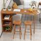 Modern Wood Bar Dining Table Rectangle Indoor Bistro Table with Shelf Clearhalo 'Bar Furniture' 'Bar Tables' 'bar_tables' 'furn' 'furn_bar_tables' 'Furniture' 'furniture_bar_tables' 'Kitchen & Dining Furniture' 4888376