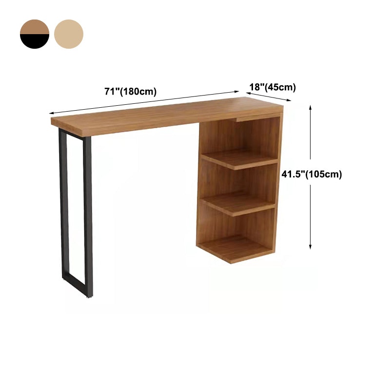 Modern Wood Bar Dining Table Rectangle Indoor Bistro Table with Shelf Clearhalo 'Bar Furniture' 'Bar Tables' 'bar_tables' 'furn' 'furn_bar_tables' 'Furniture' 'furniture_bar_tables' 'Kitchen & Dining Furniture' 4888381