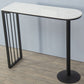 Glam Iron Bar Dining Table with White Stone Top Indoor Bistro Table Fixed Table Black Without Chairs Clearhalo 'Bar Furniture' 'Bar Tables' 'bar_tables' 'furn' 'furn_bar_tables' 'Furniture' 'furniture_bar_tables' 'Kitchen & Dining Furniture' 4888384