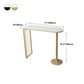 Glam Iron Bar Dining Table with White Stone Top Indoor Bistro Table Fixed Table Clearhalo 'Bar Furniture' 'Bar Tables' 'bar_tables' 'furn' 'furn_bar_tables' 'Furniture' 'furniture_bar_tables' 'Kitchen & Dining Furniture' 4888399