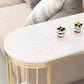 Modern Gold Iron Bar Dining Table Faux Marble Top Indoor Bistro Table with Wine Rack Clearhalo 'Bar Furniture' 'Bar Tables' 'bar_tables' 'furn' 'furn_bar_tables' 'Furniture' 'furniture_bar_tables' 'Kitchen & Dining Furniture' 4888405