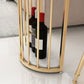 Modern Gold Iron Bar Dining Table Faux Marble Top Indoor Bistro Table with Wine Rack Clearhalo 'Bar Furniture' 'Bar Tables' 'bar_tables' 'furn' 'furn_bar_tables' 'Furniture' 'furniture_bar_tables' 'Kitchen & Dining Furniture' 4888407