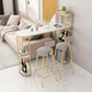 Modern Gold Iron Bar Dining Table Faux Marble Top Indoor Bistro Table with Wine Rack Clearhalo 'Bar Furniture' 'Bar Tables' 'bar_tables' 'furn' 'furn_bar_tables' 'Furniture' 'furniture_bar_tables' 'Kitchen & Dining Furniture' 4888411