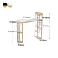Modern Gold Iron Bar Dining Table Faux Marble Top Indoor Bistro Table with Wine Rack Clearhalo 'Bar Furniture' 'Bar Tables' 'bar_tables' 'furn' 'furn_bar_tables' 'Furniture' 'furniture_bar_tables' 'Kitchen & Dining Furniture' 4888414