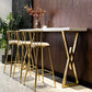 Glam Gold Iron Bar Dining Table White Wood Rectangle Indoor Bistro Table Clearhalo 'Bar Furniture' 'Bar Tables' 'bar_tables' 'furn' 'furn_bar_tables' 'Furniture' 'furniture_bar_tables' 'Kitchen & Dining Furniture' 4888427