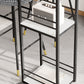 Industrial Black Iron Bar Dining Table Stone Top Rectangle Indoor Bistro Table with Shelf Clearhalo 'Bar Furniture' 'Bar Tables' 'bar_tables' 'furn' 'furn_bar_tables' 'Furniture' 'furniture_bar_tables' 'Kitchen & Dining Furniture' 4888445