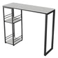 Industrial Black Iron Bar Dining Table Stone Top Rectangle Indoor Bistro Table with Shelf Clearhalo 'Bar Furniture' 'Bar Tables' 'bar_tables' 'furn' 'furn_bar_tables' 'Furniture' 'furniture_bar_tables' 'Kitchen & Dining Furniture' 4888447