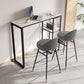 Industrial Black Iron Bar Dining Table Stone Top Rectangle Indoor Bistro Table with Shelf Clearhalo 'Bar Furniture' 'Bar Tables' 'bar_tables' 'furn' 'furn_bar_tables' 'Furniture' 'furniture_bar_tables' 'Kitchen & Dining Furniture' 4888450