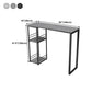 Industrial Black Iron Bar Dining Table Stone Top Rectangle Indoor Bistro Table with Shelf Clearhalo 'Bar Furniture' 'Bar Tables' 'bar_tables' 'furn' 'furn_bar_tables' 'Furniture' 'furniture_bar_tables' 'Kitchen & Dining Furniture' 4888453