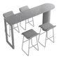 Modern Iron Bar Dining Table with Stone Top Indoor Bistro Table Fixed Table Grey Without Chairs Clearhalo 'Bar Furniture' 'Bar Tables' 'bar_tables' 'furn' 'furn_bar_tables' 'Furniture' 'furniture_bar_tables' 'Kitchen & Dining Furniture' 4888462