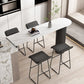 Modern Iron Bar Dining Table with Stone Top Indoor Bistro Table Fixed Table White-Black Without Chairs Clearhalo 'Bar Furniture' 'Bar Tables' 'bar_tables' 'furn' 'furn_bar_tables' 'Furniture' 'furniture_bar_tables' 'Kitchen & Dining Furniture' 4888463