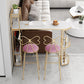 Modern Iron Bar Dining Table White Stone Top Indoor Bistro Table with Wine Rack Clearhalo 'Bar Furniture' 'Bar Tables' 'bar_tables' 'furn' 'furn_bar_tables' 'Furniture' 'furniture_bar_tables' 'Kitchen & Dining Furniture' 4888516