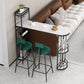 Modern Iron Bar Dining Table White Stone Top Indoor Bistro Table with Wine Rack Clearhalo 'Bar Furniture' 'Bar Tables' 'bar_tables' 'furn' 'furn_bar_tables' 'Furniture' 'furniture_bar_tables' 'Kitchen & Dining Furniture' 4888517