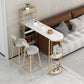 Modern Iron Bar Dining Table White Stone Top Indoor Bistro Table with Wine Rack Clearhalo 'Bar Furniture' 'Bar Tables' 'bar_tables' 'furn' 'furn_bar_tables' 'Furniture' 'furniture_bar_tables' 'Kitchen & Dining Furniture' 4888518