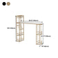 Modern Iron Bar Dining Table White Stone Top Indoor Bistro Table with Wine Rack Clearhalo 'Bar Furniture' 'Bar Tables' 'bar_tables' 'furn' 'furn_bar_tables' 'Furniture' 'furniture_bar_tables' 'Kitchen & Dining Furniture' 4888519