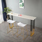 Contemporary Bar Counter Table Rectangle Sintered Stone Table for Home White 70.9"L x 15.7"W x 41.3"H Clearhalo 'Bar Furniture' 'Bar Tables' 'bar_tables' 'Furniture' 'furniture_bar_tables' 'Kitchen & Dining Furniture' 4888525