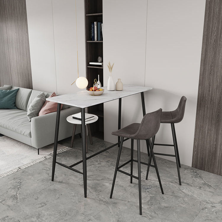 Contemporary Bar Counter Table Rectangle Sintered Stone Table for Kitchen Clearhalo 'Bar Furniture' 'Bar Tables' 'bar_tables' 'Furniture' 'furniture_bar_tables' 'Kitchen & Dining Furniture' 4888554