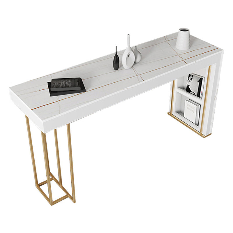 Nordic Glam Bar Counter Table Sintered Stone Table for Kitchen White Without Chairs Clearhalo 'Bar Furniture' 'Bar Tables' 'bar_tables' 'furn' 'furn_bar_tables' 'Furniture' 'furniture_bar_tables' 'Kitchen & Dining Furniture' 4888561