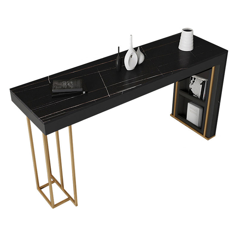 Nordic Glam Bar Counter Table Sintered Stone Table for Kitchen Black Without Chairs Clearhalo 'Bar Furniture' 'Bar Tables' 'bar_tables' 'furn' 'furn_bar_tables' 'Furniture' 'furniture_bar_tables' 'Kitchen & Dining Furniture' 4888565