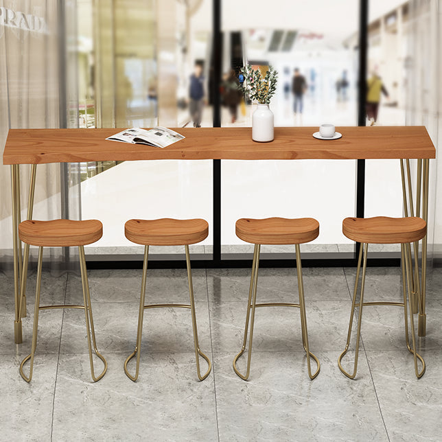 Nordic Glam Style Wooden Table Dining Bar Counter Table for Kitchen Clearhalo 'Bar Furniture' 'Bar Tables' 'bar_tables' 'furn' 'furn_bar_tables' 'Furniture' 'furniture_bar_tables' 'Kitchen & Dining Furniture' 4888596
