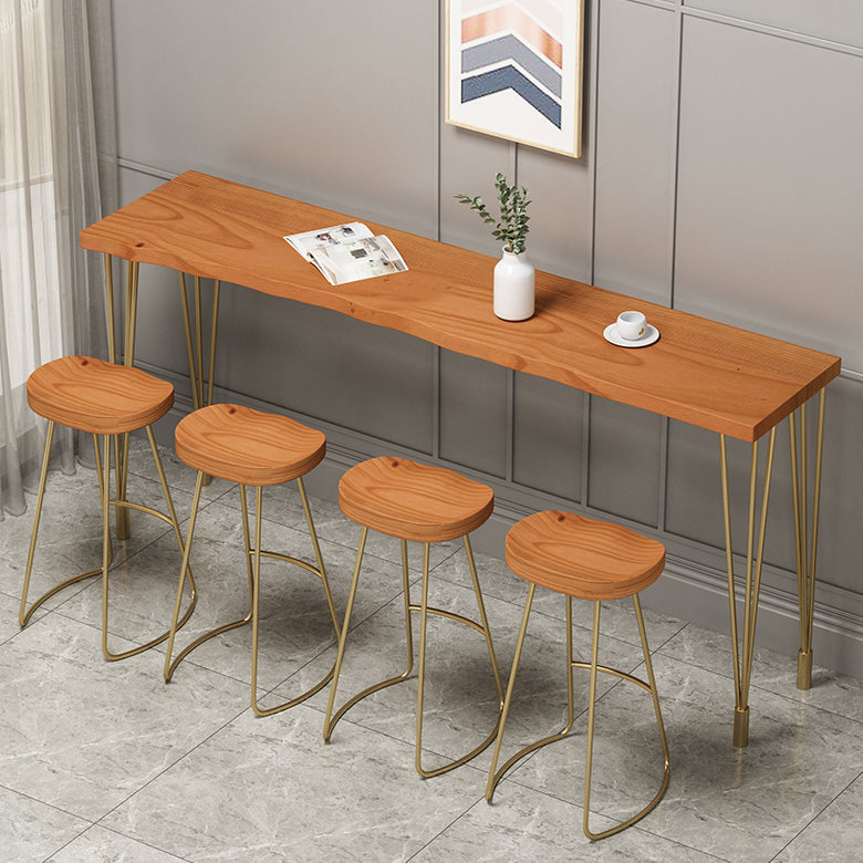 Nordic Glam Style Wooden Table Dining Bar Counter Table for Kitchen Clearhalo 'Bar Furniture' 'Bar Tables' 'bar_tables' 'furn' 'furn_bar_tables' 'Furniture' 'furniture_bar_tables' 'Kitchen & Dining Furniture' 4888597