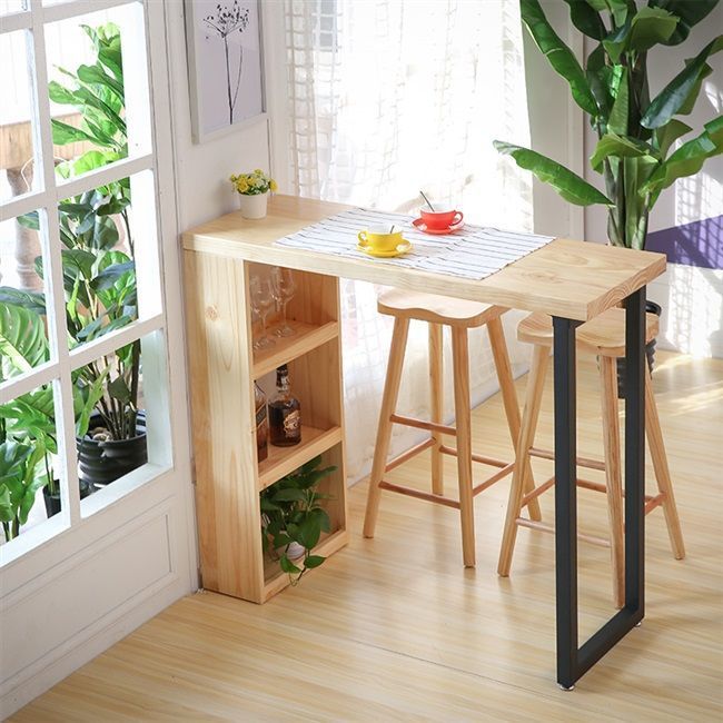 Contemporary Style Wooden Table Dining Bar Counter Table for Kitchen Clearhalo 'Bar Furniture' 'Bar Tables' 'bar_tables' 'Furniture' 'furniture_bar_tables' 'Kitchen & Dining Furniture' 4888612