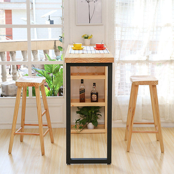Contemporary Style Wooden Table Dining Bar Counter Table for Kitchen Clearhalo 'Bar Furniture' 'Bar Tables' 'bar_tables' 'Furniture' 'furniture_bar_tables' 'Kitchen & Dining Furniture' 4888619