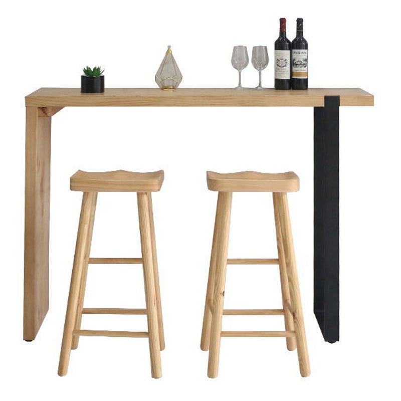 Contemporary Dining Wooden Table Bar Counter Table for Kitchen Clearhalo 'Bar Furniture' 'Bar Tables' 'bar_tables' 'furn' 'furn_bar_tables' 'Furniture' 'furniture_bar_tables' 'Kitchen & Dining Furniture' 4888631
