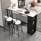 Industrial Rectangle Sintered Stone Table Bar Counter Table for Home 86.6"L x 15.7"W x 41.3"H White Without Chairs Clearhalo 'Bar Furniture' 'Bar Tables' 'bar_tables' 'furn' 'furn_bar_tables' 'Furniture' 'furniture_bar_tables' 'Kitchen & Dining Furniture' 4888704