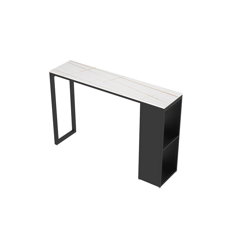 Industrial Rectangle Sintered Stone Table Bar Counter Table for Home Clearhalo 'Bar Furniture' 'Bar Tables' 'bar_tables' 'furn' 'furn_bar_tables' 'Furniture' 'furniture_bar_tables' 'Kitchen & Dining Furniture' 4888710