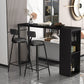 Industrial Rectangle Sintered Stone Table Bar Counter Table for Home Clearhalo 'Bar Furniture' 'Bar Tables' 'bar_tables' 'furn' 'furn_bar_tables' 'Furniture' 'furniture_bar_tables' 'Kitchen & Dining Furniture' 4888715