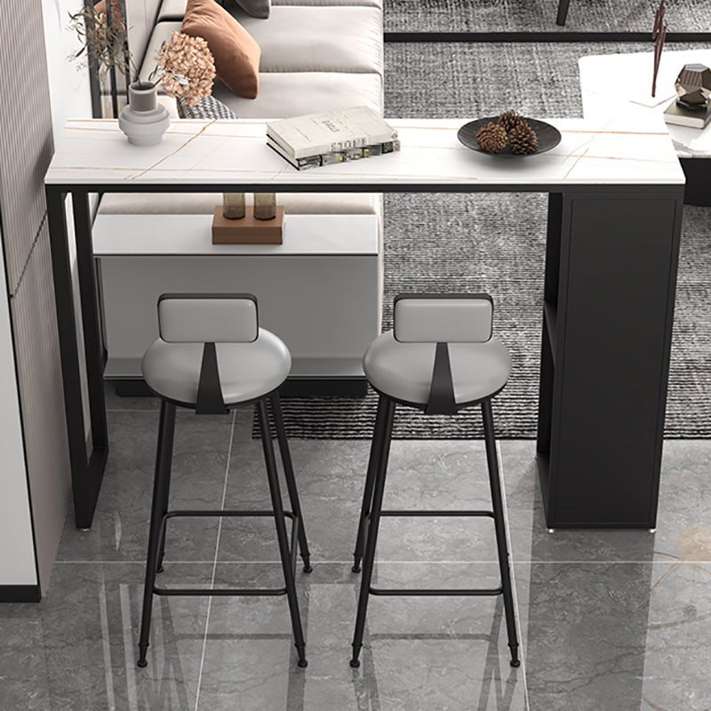 Industrial Rectangle Sintered Stone Table Bar Counter Table for Home Clearhalo 'Bar Furniture' 'Bar Tables' 'bar_tables' 'furn' 'furn_bar_tables' 'Furniture' 'furniture_bar_tables' 'Kitchen & Dining Furniture' 4888716