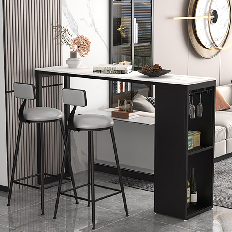 Industrial Rectangle Sintered Stone Table Bar Counter Table for Home Clearhalo 'Bar Furniture' 'Bar Tables' 'bar_tables' 'furn' 'furn_bar_tables' 'Furniture' 'furniture_bar_tables' 'Kitchen & Dining Furniture' 4888717